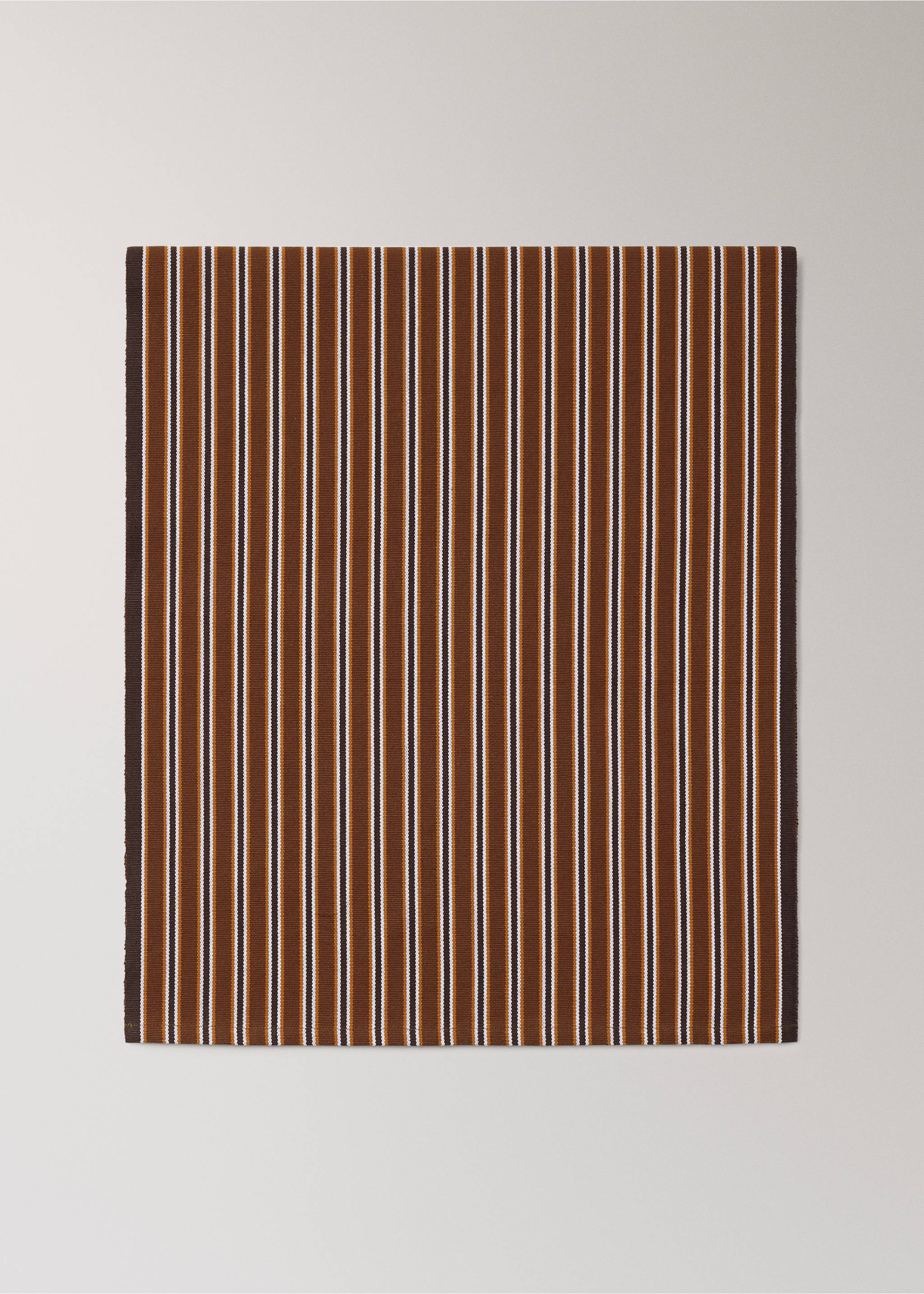 Cotton striped placemats - Article without model, Brown. Ref: 37072553-00.