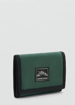 Foldable wallet with embroidery detail — Khaki 3