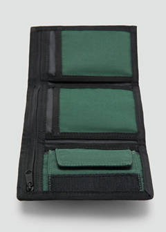 Foldable wallet with embroidery detail — Khaki 4