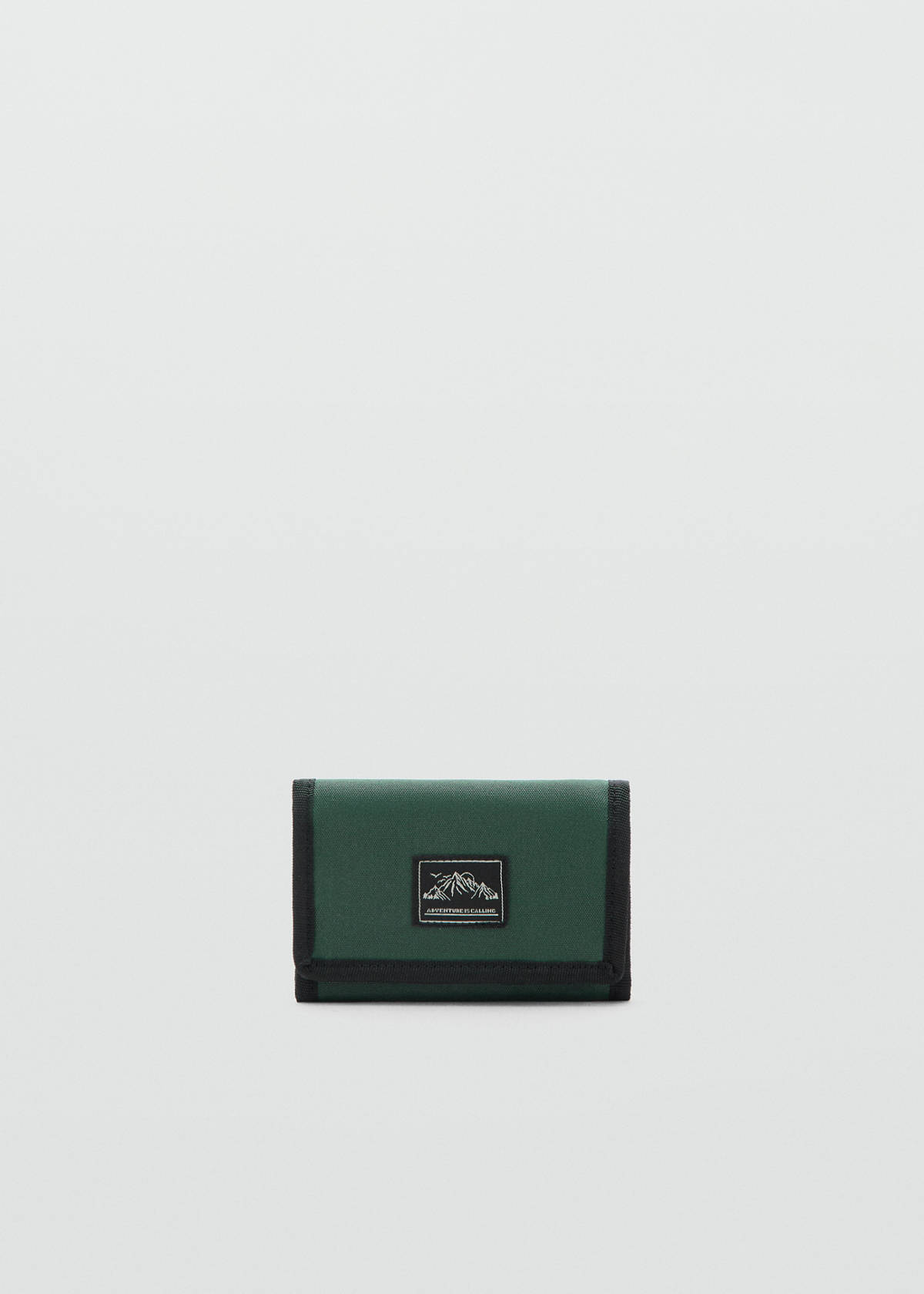 Foldable wallet with embroidery detail — Khaki