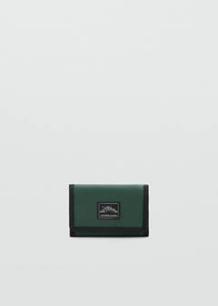 Foldable wallet with embroidery detail — Khaki 1