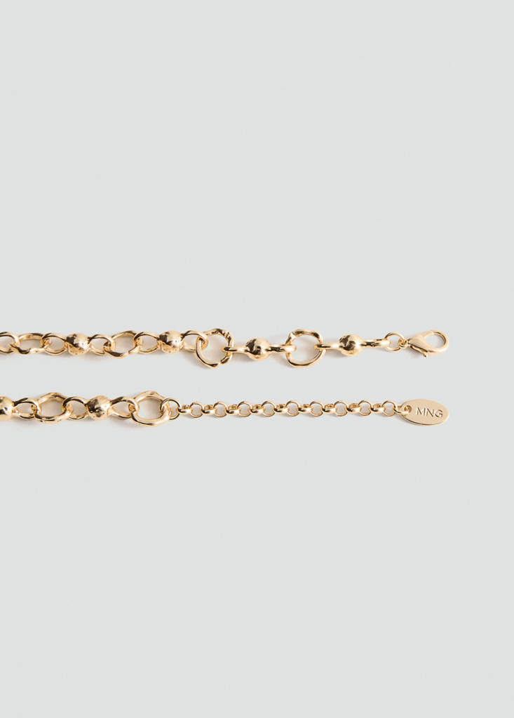 Mixed bead necklace — Gold