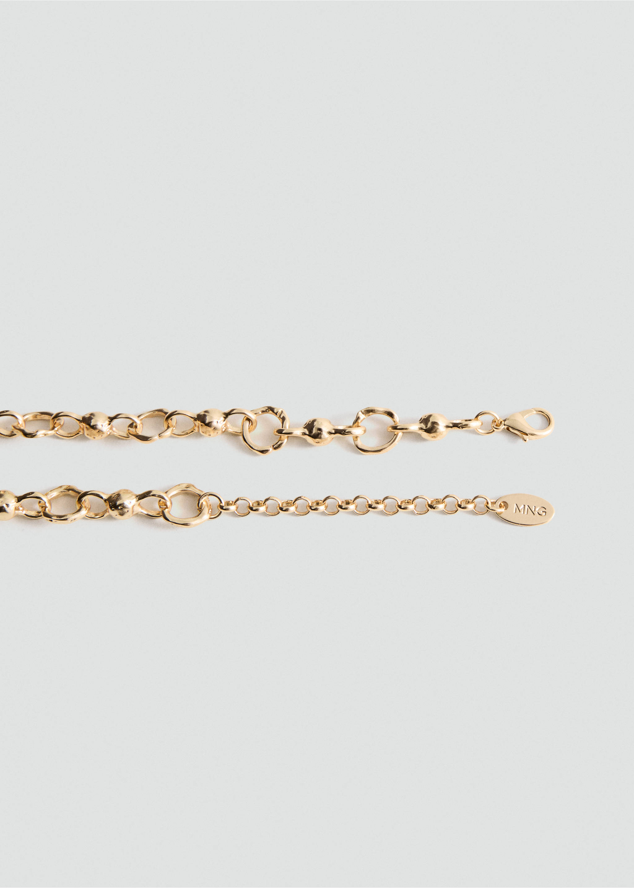 Mixed bead necklace - Details of the article 1, Gold. Ref: 37072555-00.