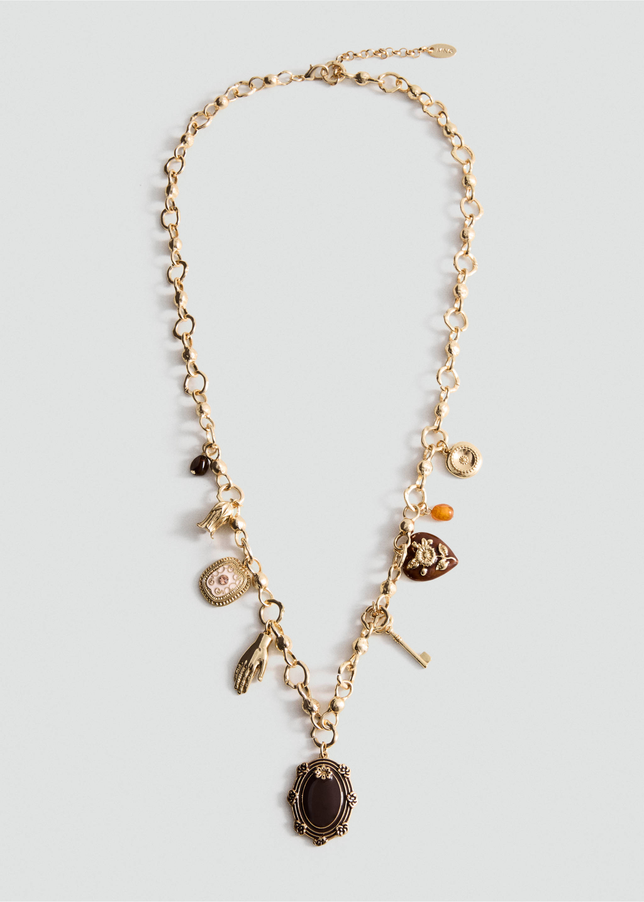 Mixed bead necklace - Article without model, Gold. Ref: 37072555-00.