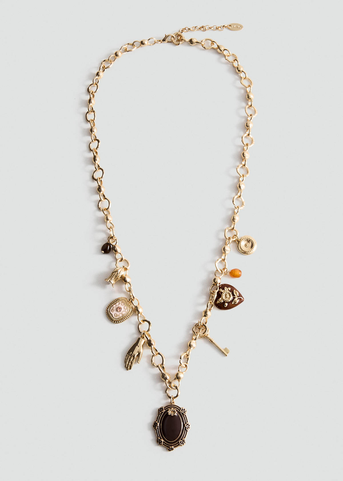 Mixed bead necklace — Gold