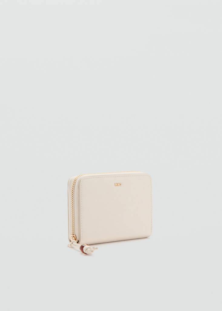 Small wallet with Saffiano effect — Ecru