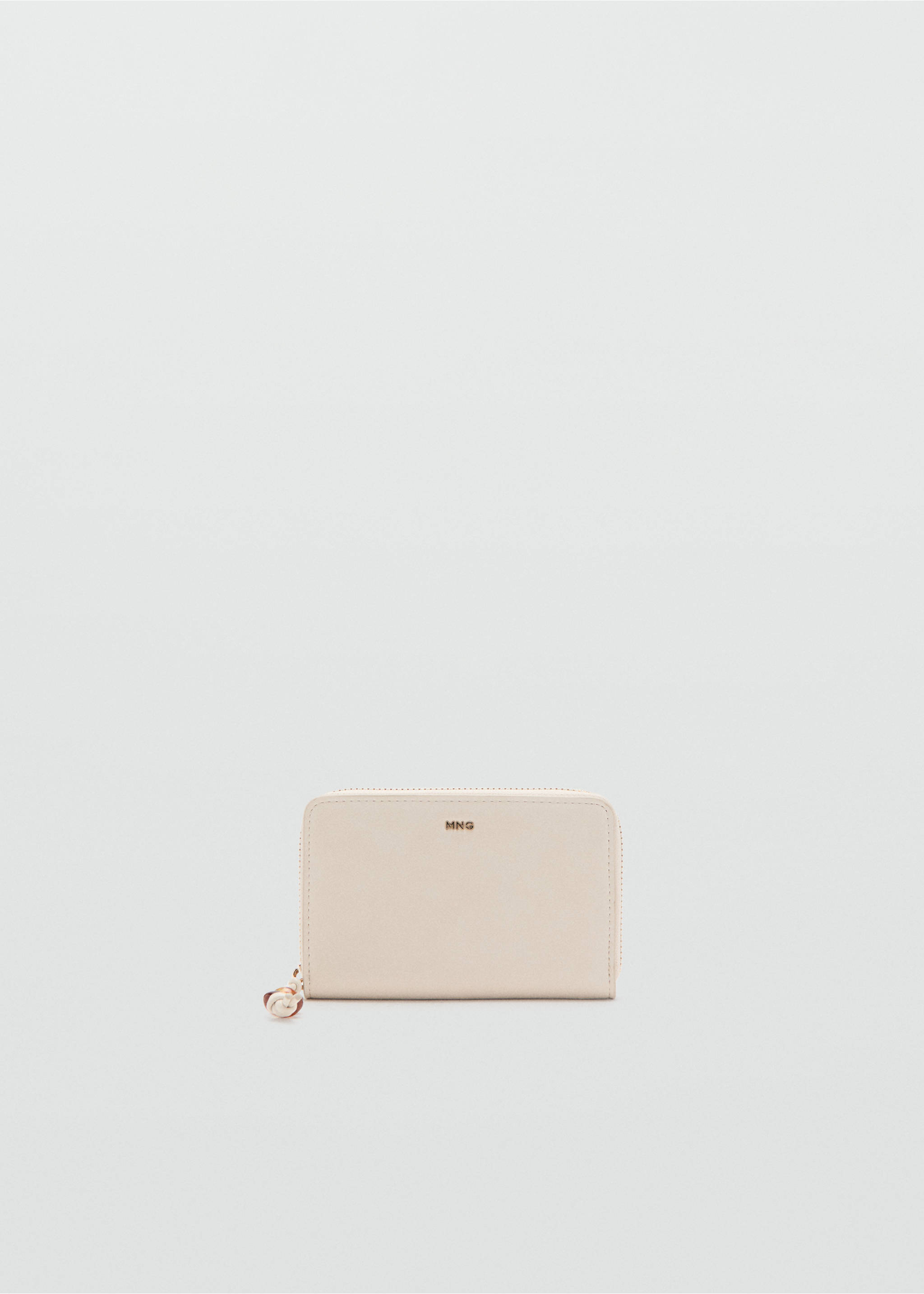 Portefeuille petit effet saffiano - Article sans modèle, Écru. Ref: 37072556-00.