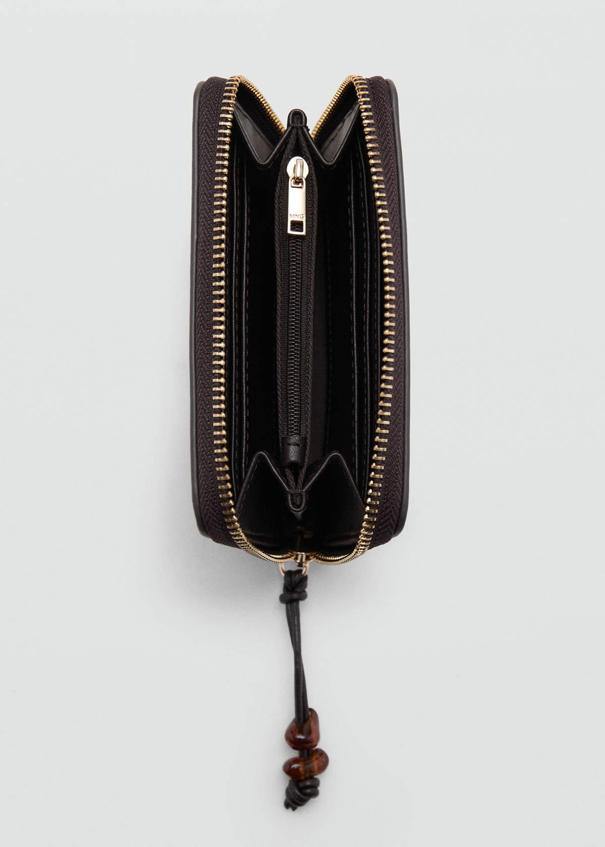 Small wallet with Saffiano effect — Chocolate