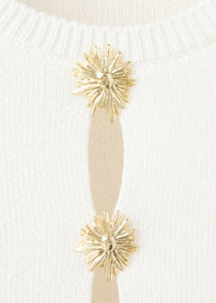 Jumper with metallic detail openings — Ecru 6
