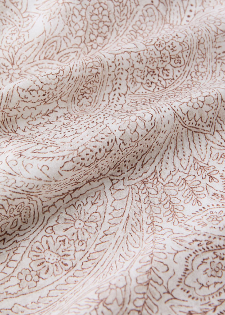 Floral print 200 thread count cotton duvet cover for a 90 cm bed — Cognac