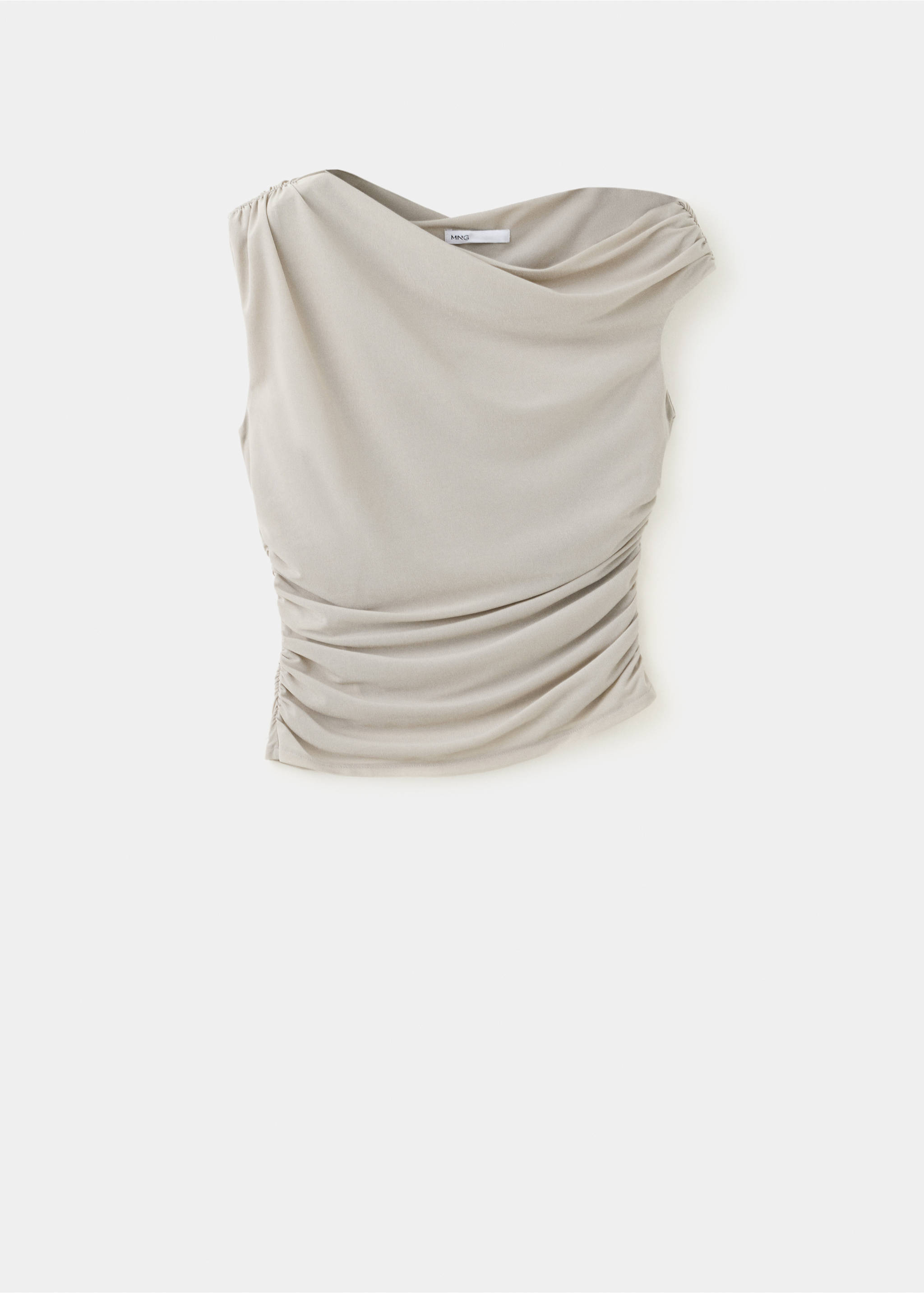 Asymmetrical draped top - Article without model, Light/Pastel Grey. Ref: 37072561-00.