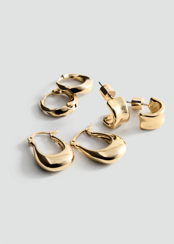 Pack of combined earrings — Gold