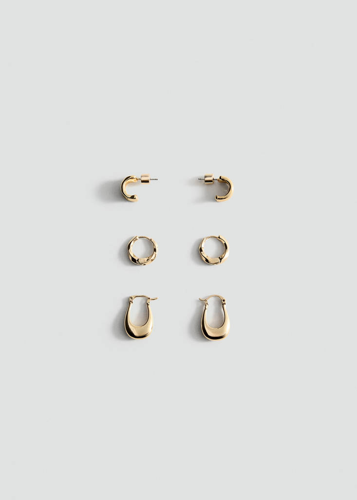 Pack of combined earrings — Gold