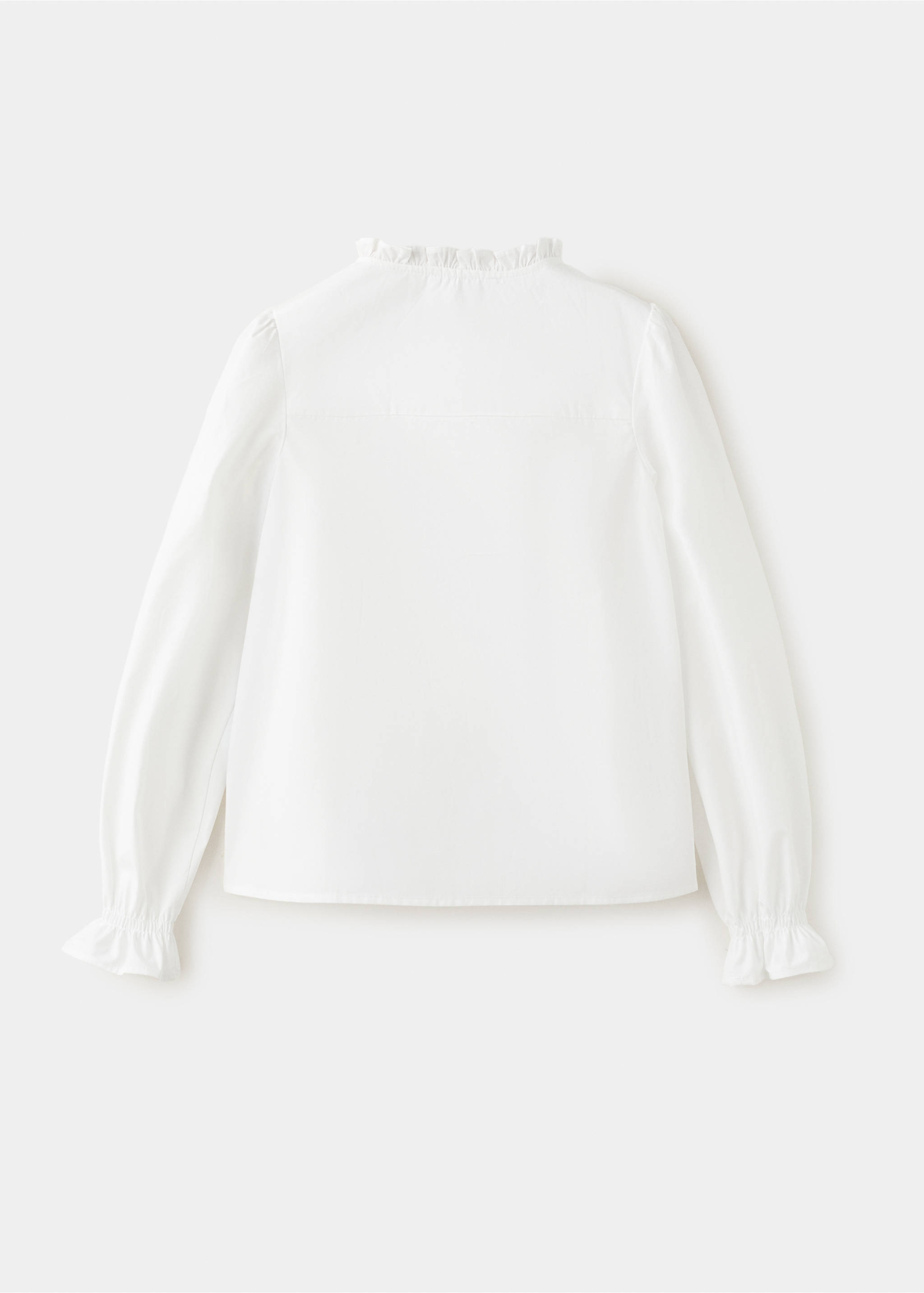 Gathered details cotton shirt - Reverse of the article, White. Ref: 37072889-00.