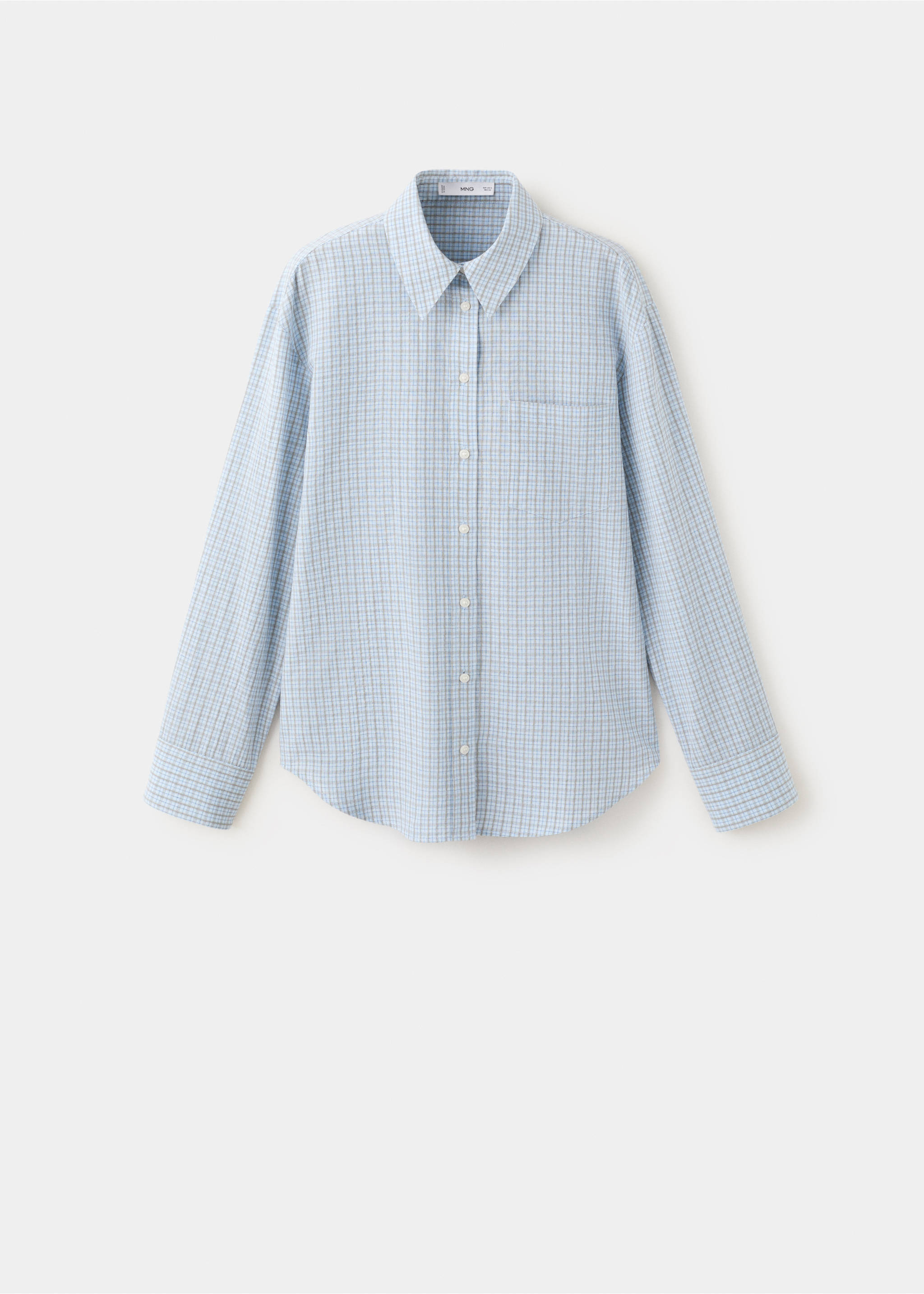 Chemise à carreaux en coton - Article sans modèle, Bleu ciel. Ref: 37072892-00.