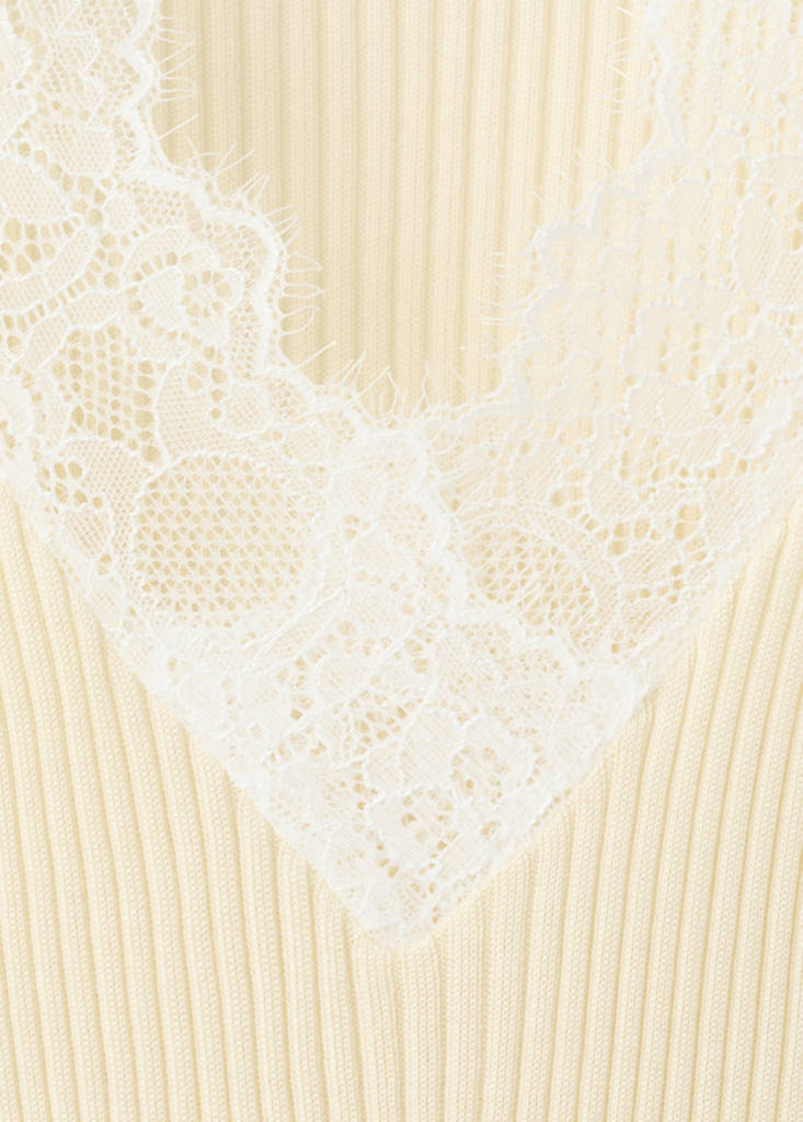 Lace lyocell top — Pastel Yellow