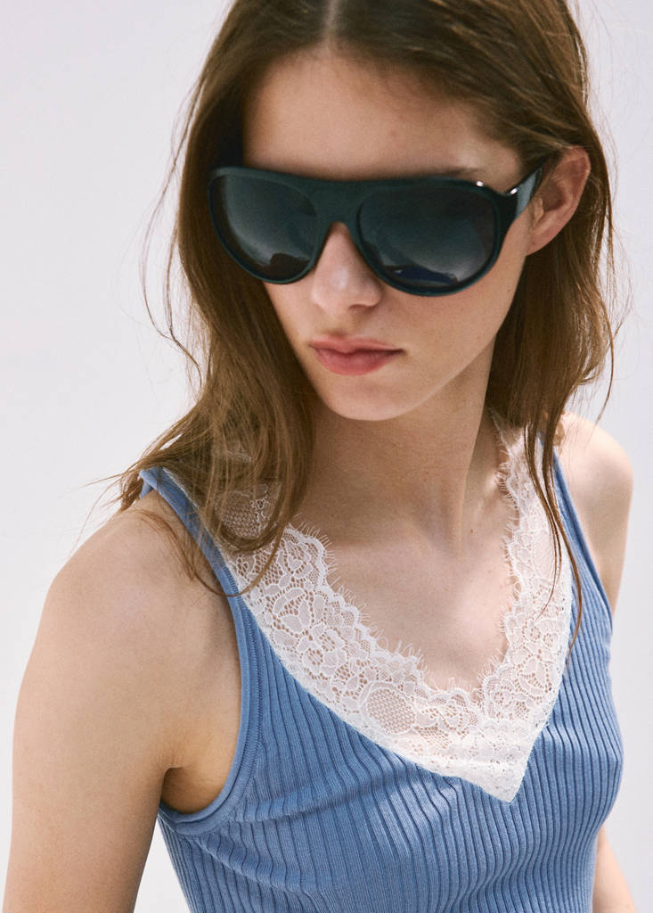 Lace lyocell top — Sky Blue
