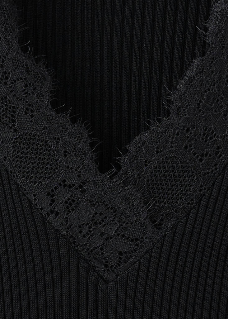 Lace lyocell top — Black