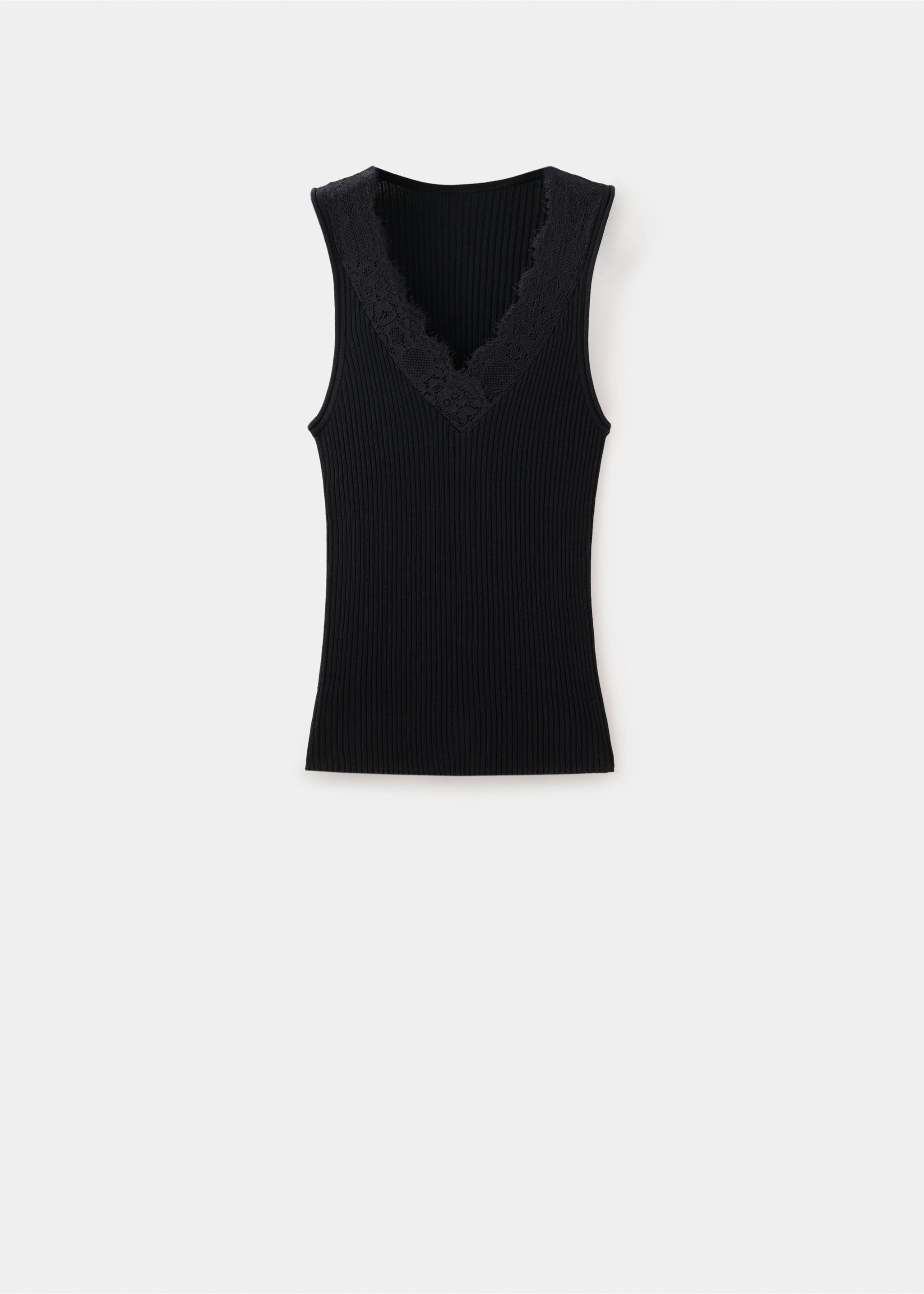 Lace lyocell top - Article without model, Black. Ref: 37072894-00.
