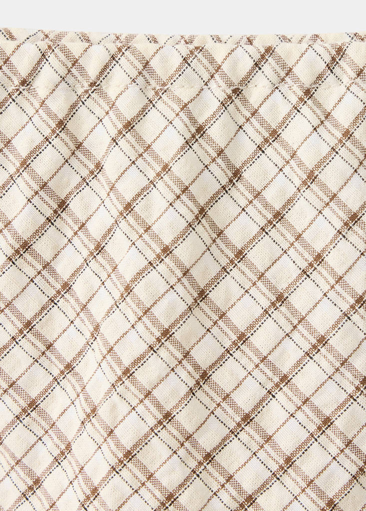 Flowy check skirt — Ecru