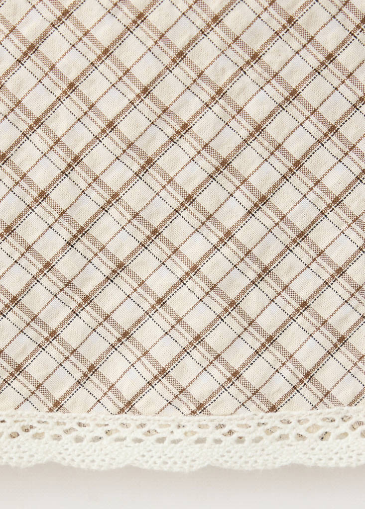 Flowy check skirt — Ecru