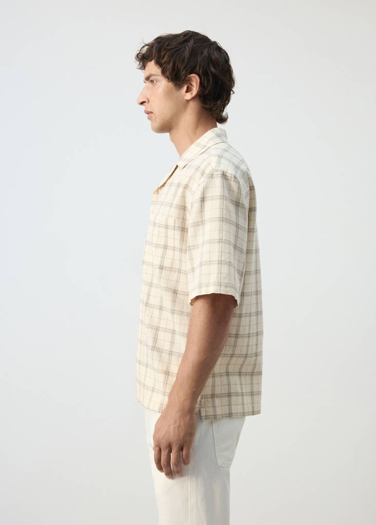 100% cotton checked bowling collar shirt - thumbnail 6