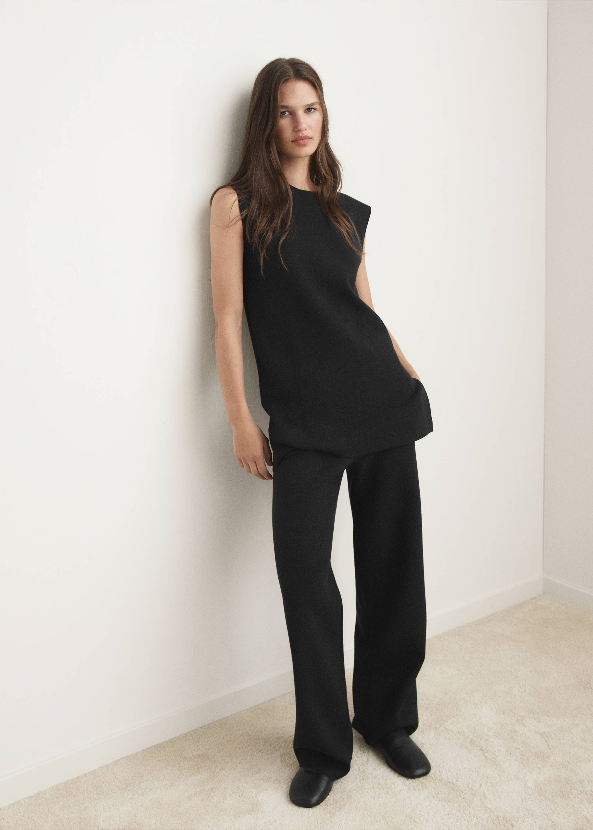 Milano fabric pyjama trousers - General plane, Black. Ref: 37072898-00.