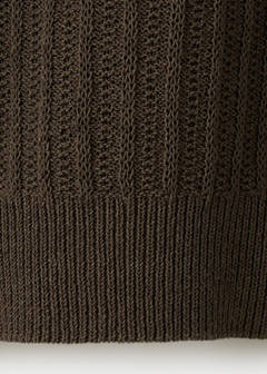 Ribbed cotton-linen blend sweater — Brown 8