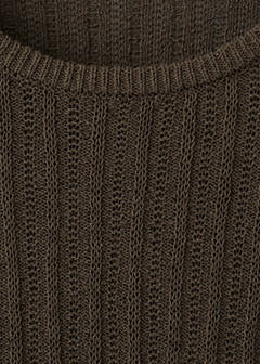 Ribbed cotton-linen blend sweater — Brown 9