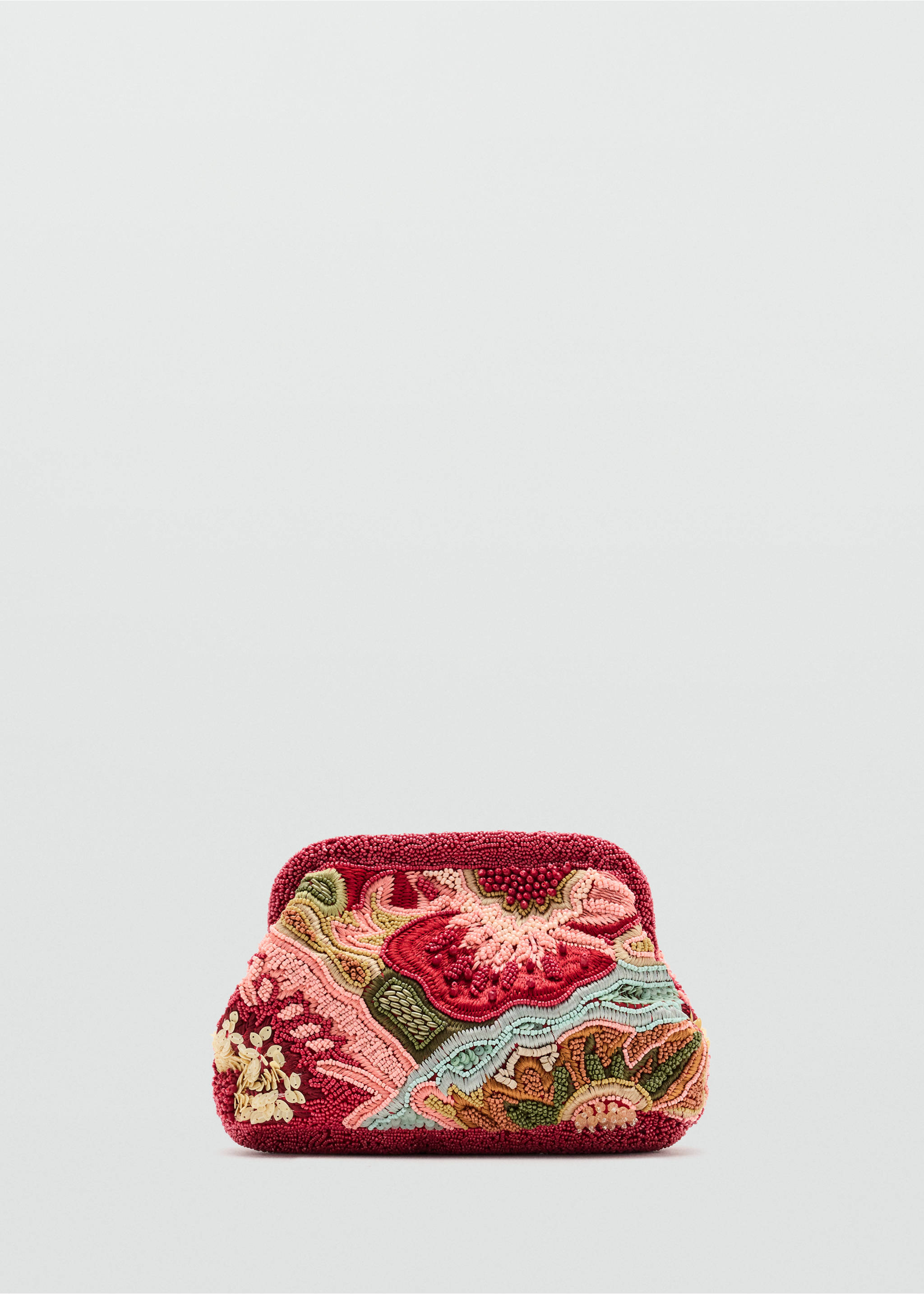 Clutch bag with multicolor beads - منتج دون نموذج, أحمر. Ref: 37072901-00.