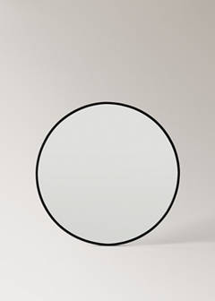 Medium round wooden mirror — Black 4