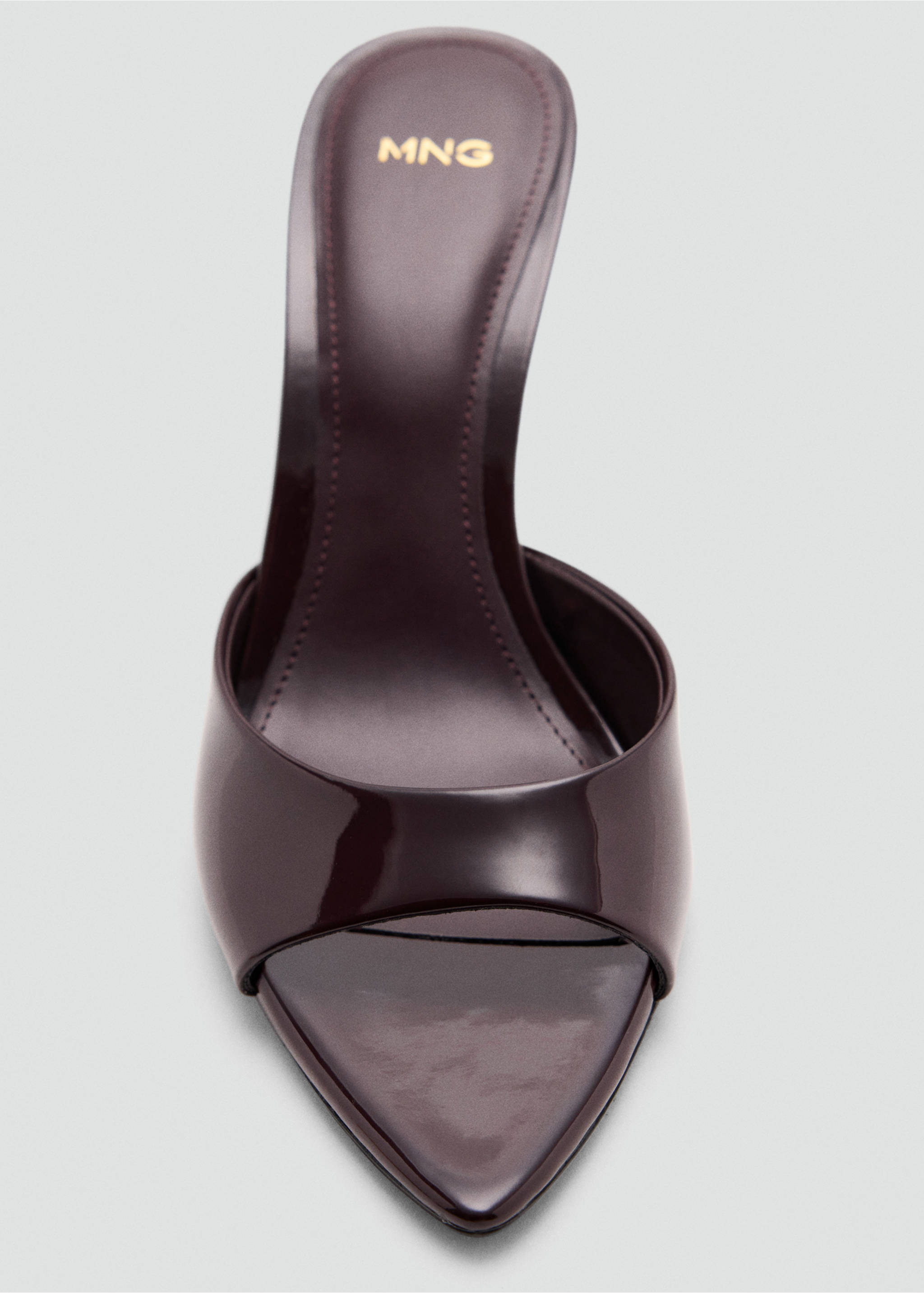 Patent leather high-heeled sandals - Details of the article 3, Burgundy. Ref: 37072903-00.