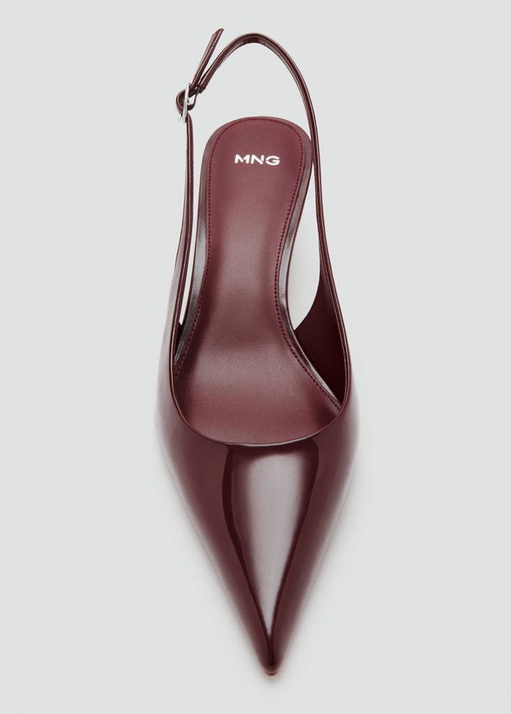 Kitten-heel patent leather shoes — Burgundy