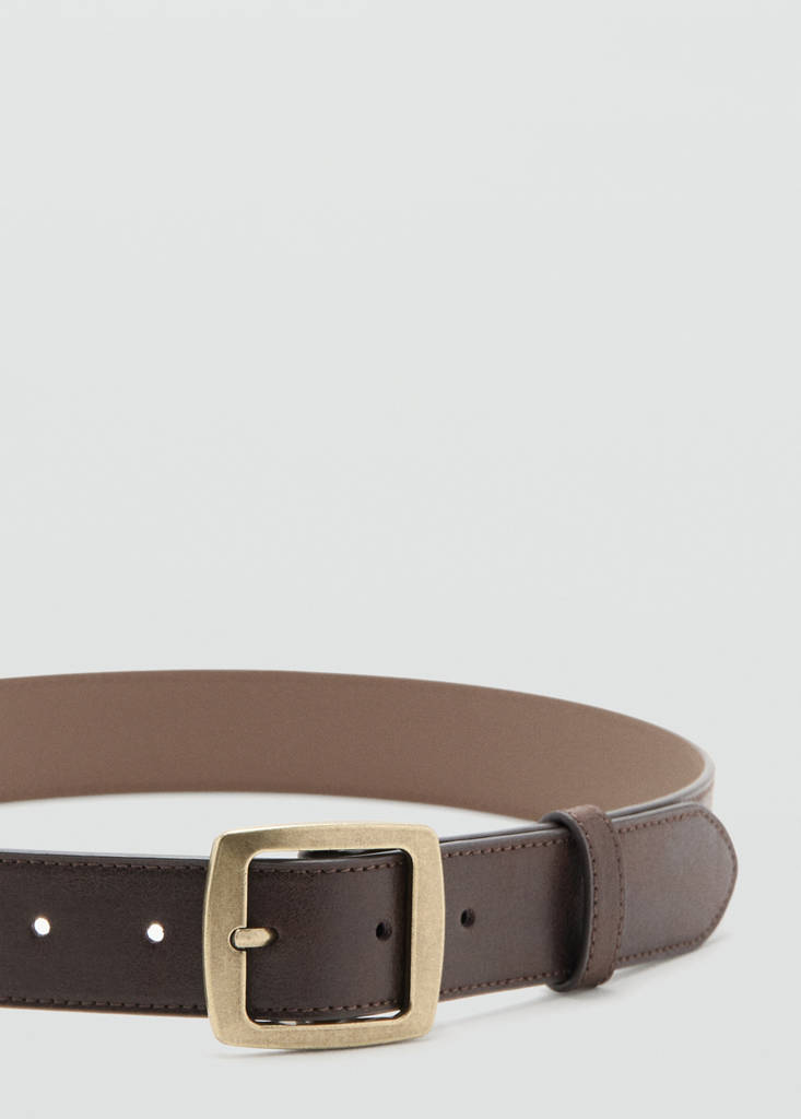 Square buckle belt — Chocolate