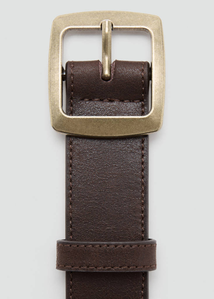 Square buckle belt — Chocolate