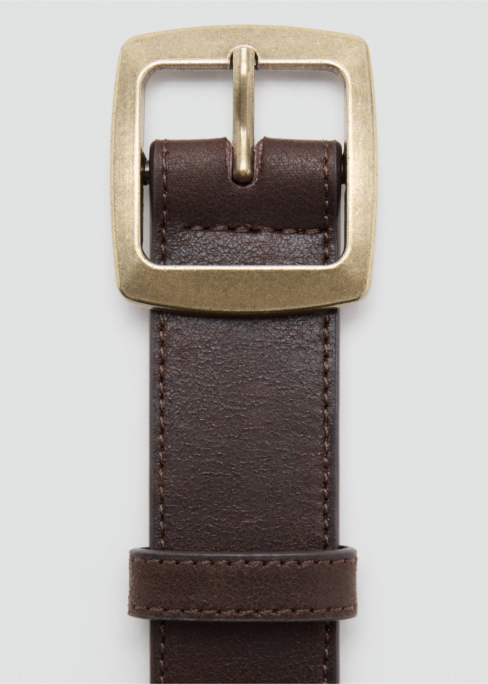 Square buckle belt - Details of the article 1, Chocolate. Ref: 37072905-00.
