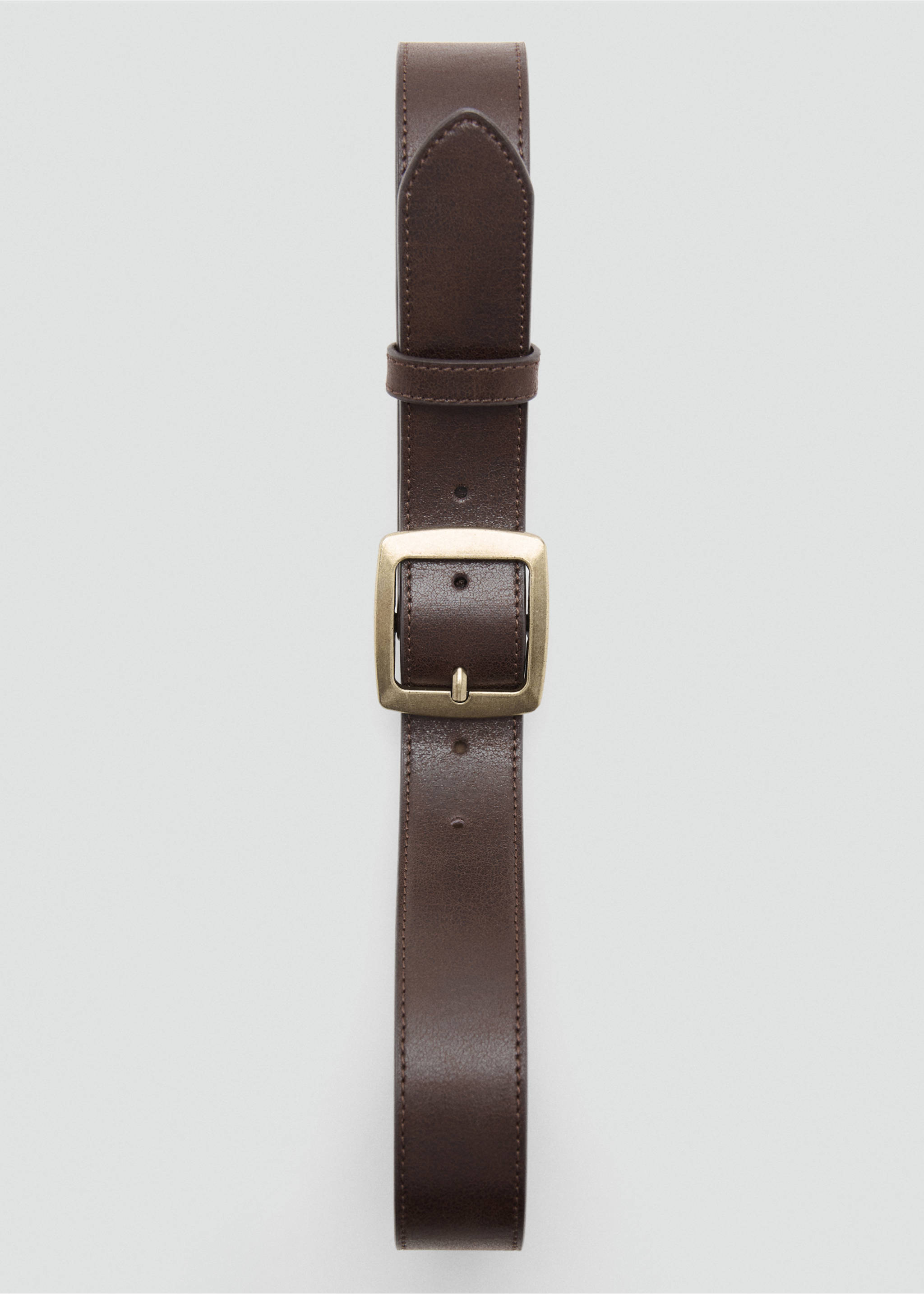 Square buckle belt - Details of the article 2, Chocolate. Ref: 37072905-00.