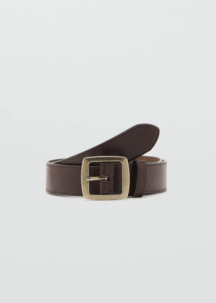 Square buckle belt — Chocolate