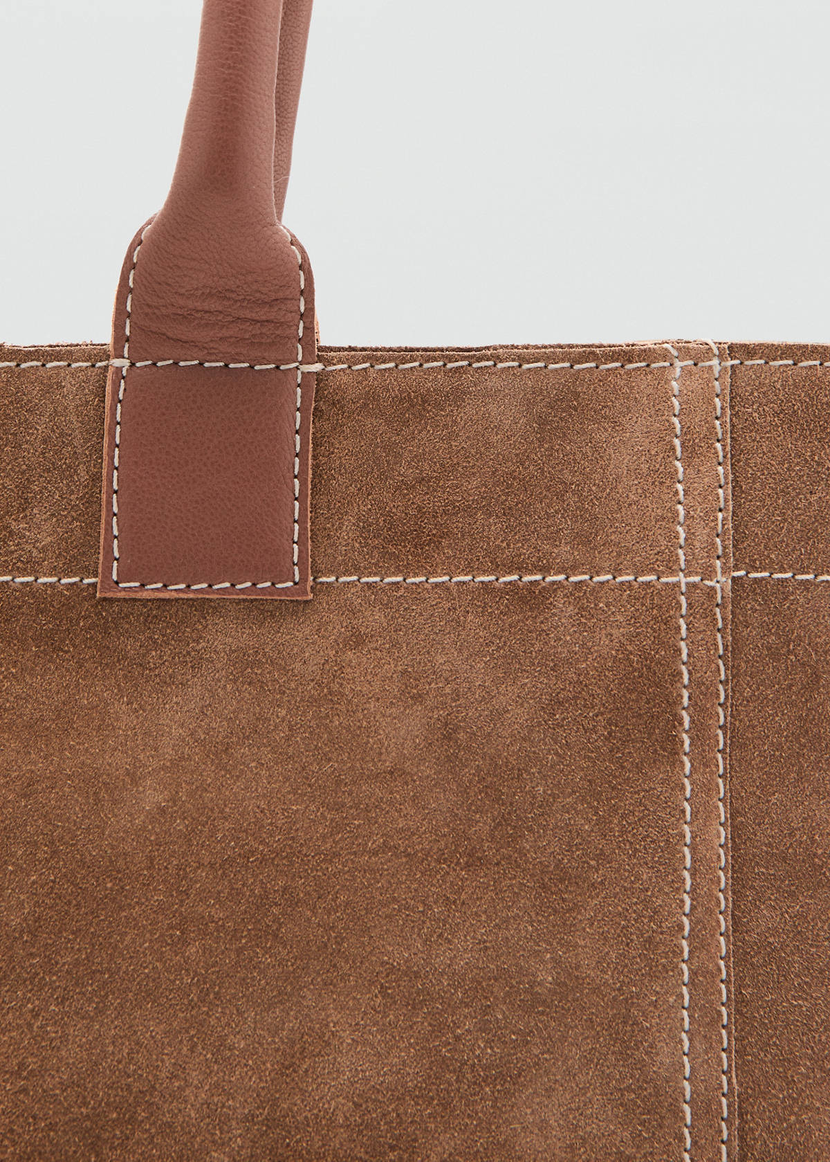 Split-leather tote bag — Sand