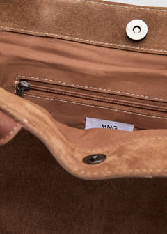 Split-leather tote bag — Sand 6