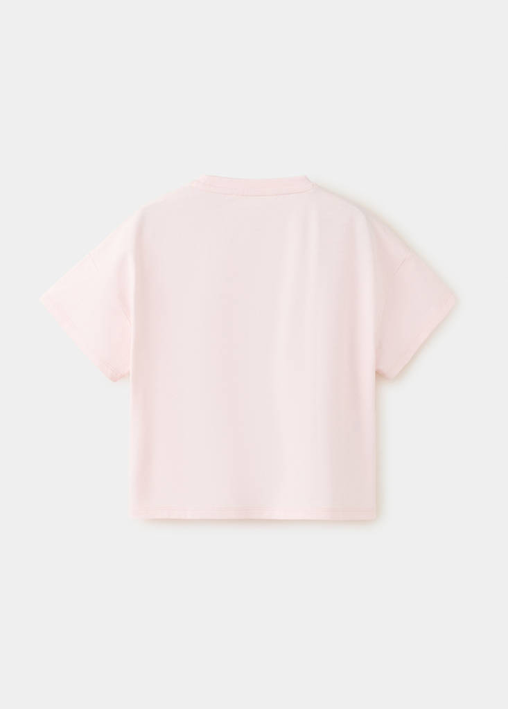 Printed cotton-blend t-shirt — Pink