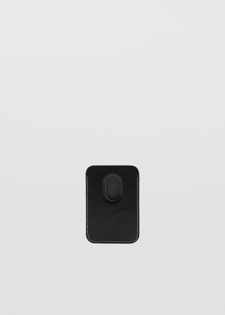 Logo print mobile card holder — Brown