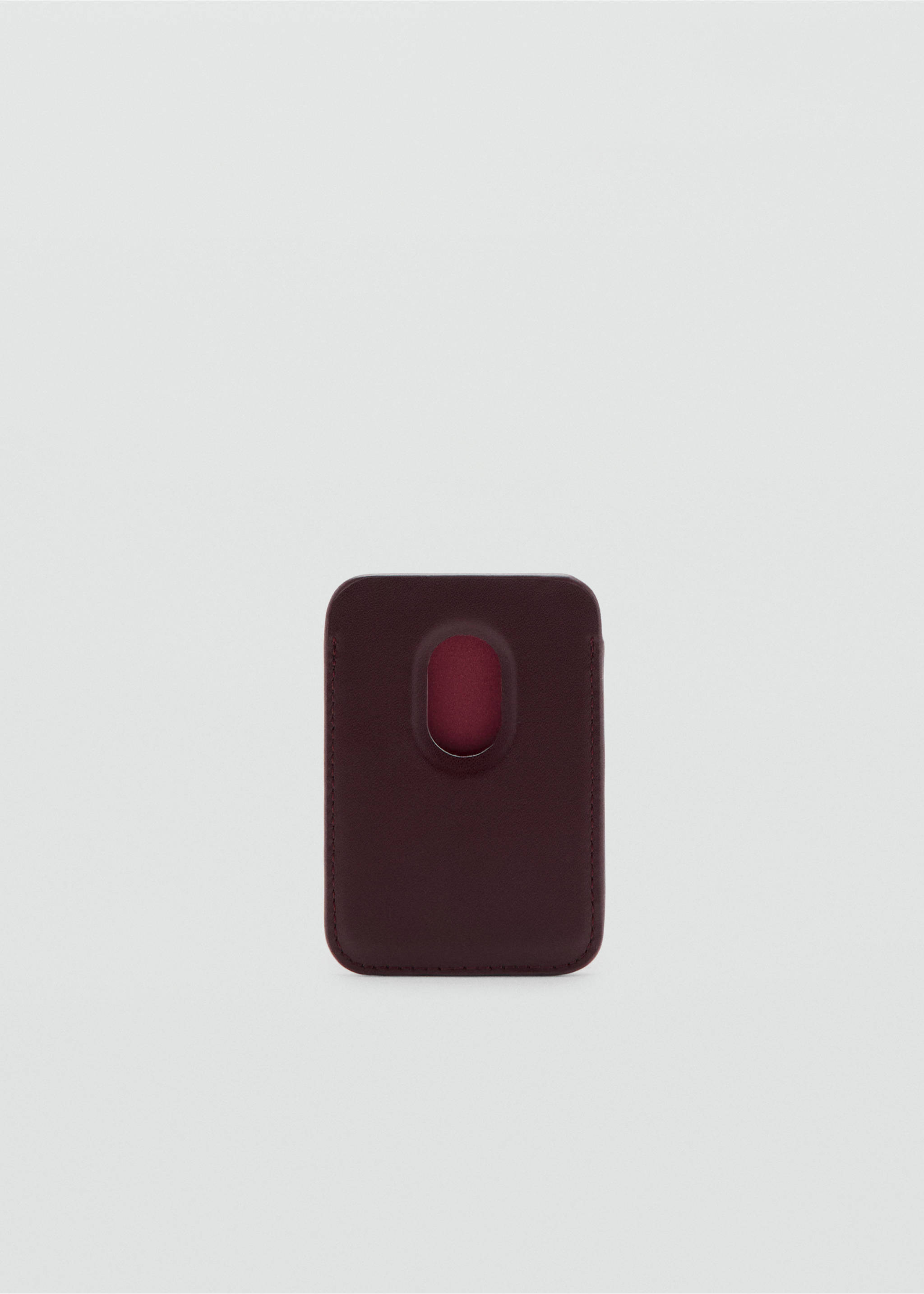 Logo print phone cardholder - Details of the article 1, Burgundy. Ref: 37072911-00.