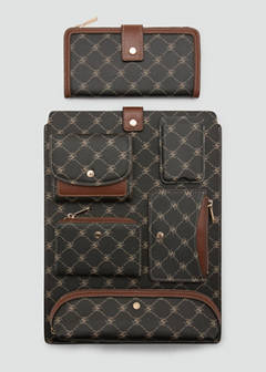 Zip case with printed logo — Brown 4