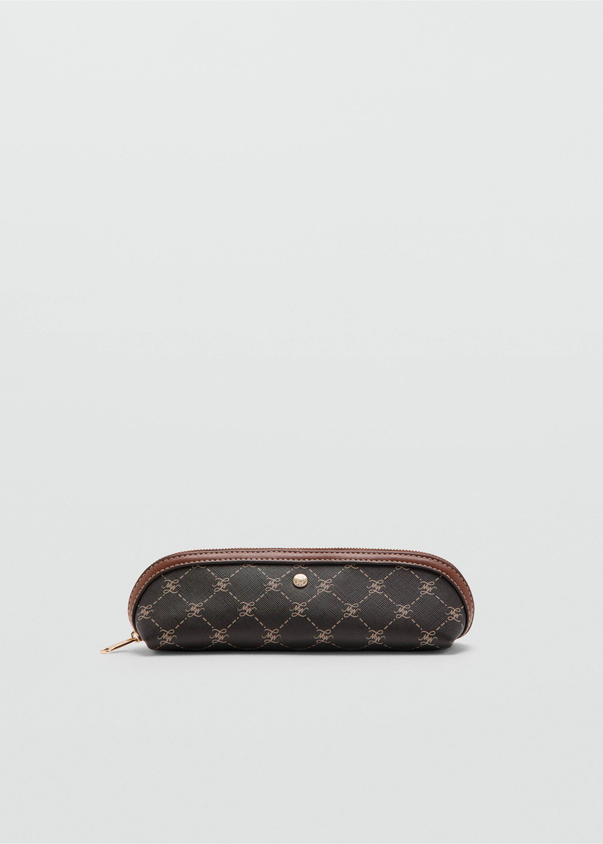 Zip case with printed logo - Article without model, Brown. Ref: 37072912-00.