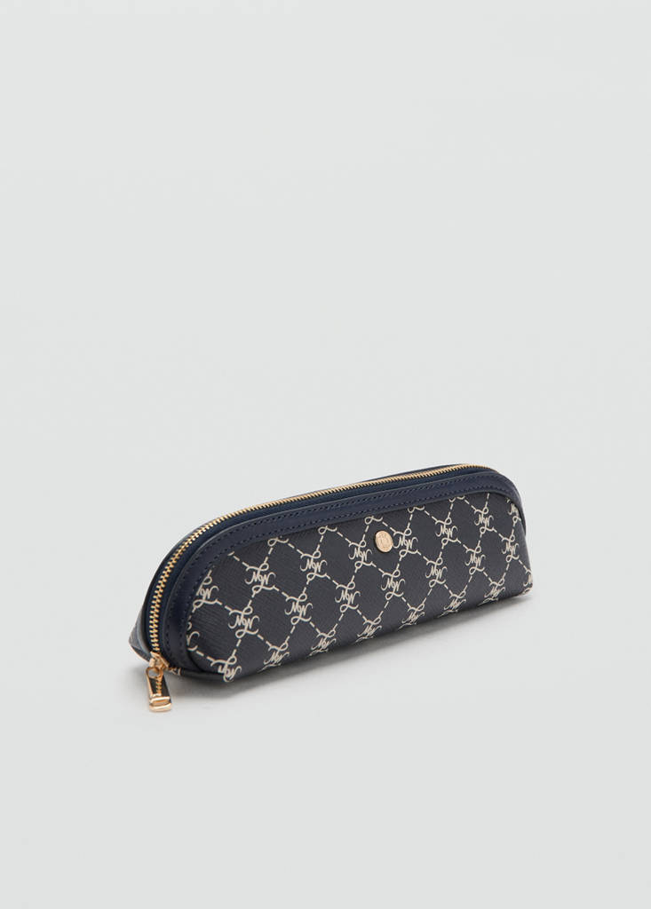 Zip case with printed logo — Navy