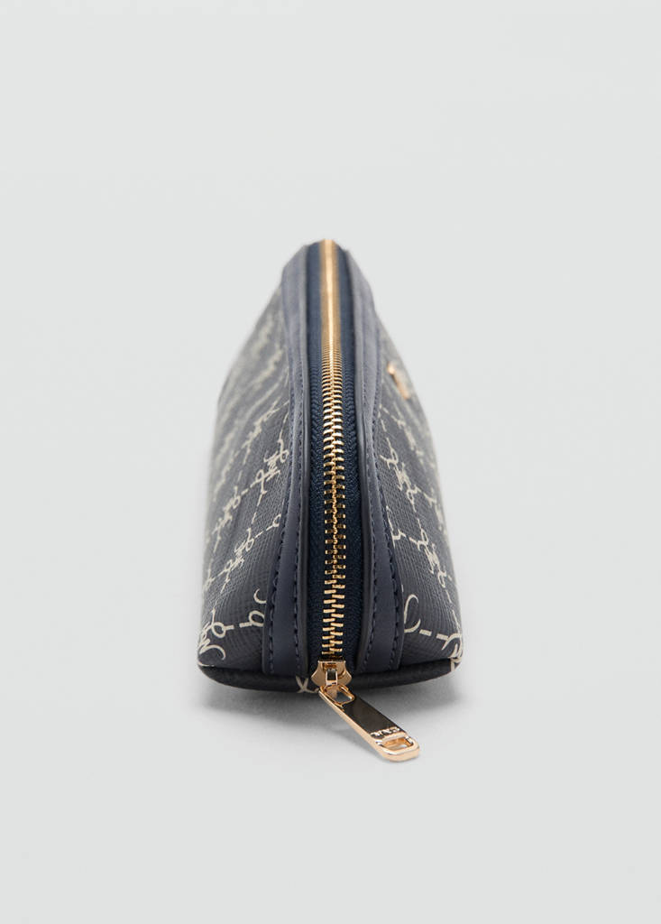 Zip case with printed logo — Navy