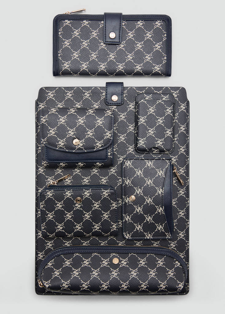 Zip case with printed logo — Navy