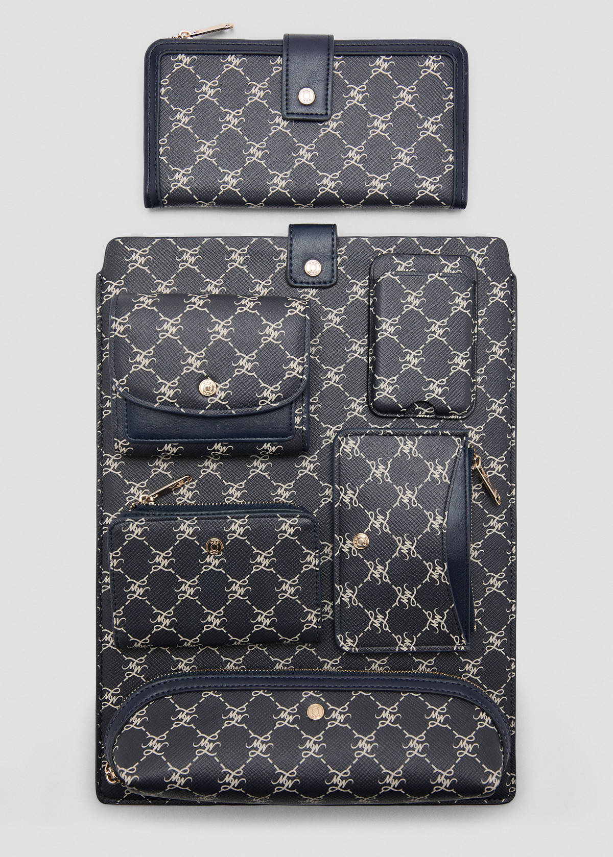Zip case with printed logo — Navy