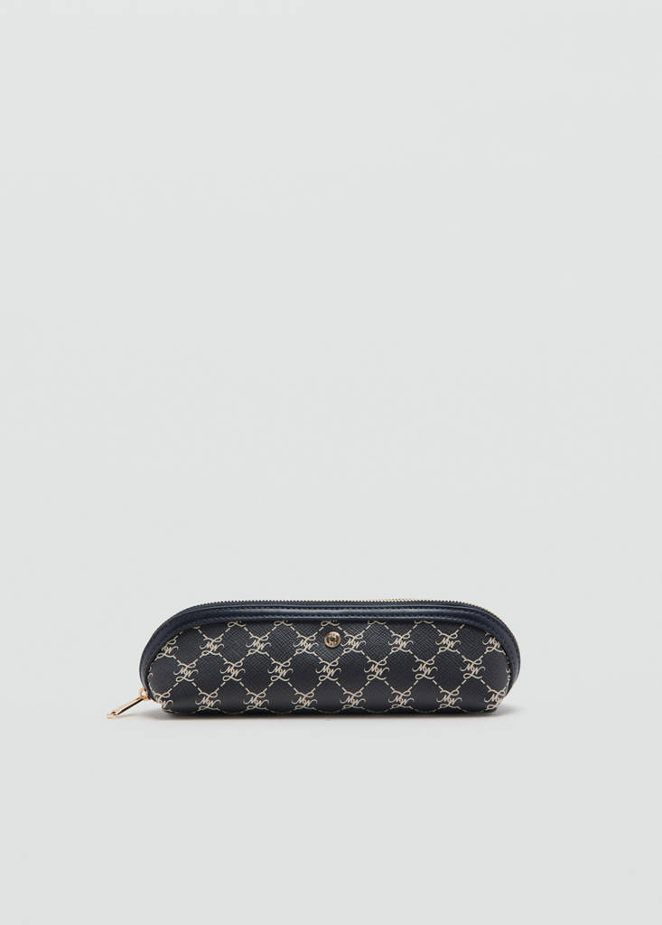 Zip case with printed logo — Navy